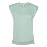 8804 BELLA + CANVAS Women’s Flowy Rolled Cuffs Muscle Tee Dusty Blue