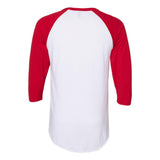 560RR JERZEES Premium Blend Ringspun Three-Quarter Sleeve Raglan Baseball T-Shirt White/ True Red