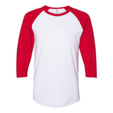 560RR JERZEES Premium Blend Ringspun Three-Quarter Sleeve Raglan Baseball T-Shirt White/ True Red