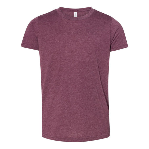 3413Y BELLA + CANVAS Youth Triblend Tee Maroon Triblend