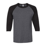 560RR JERZEES Premium Blend Ringspun Three-Quarter Sleeve Raglan Baseball T-Shirt Black Ink Heather/ Black Ink