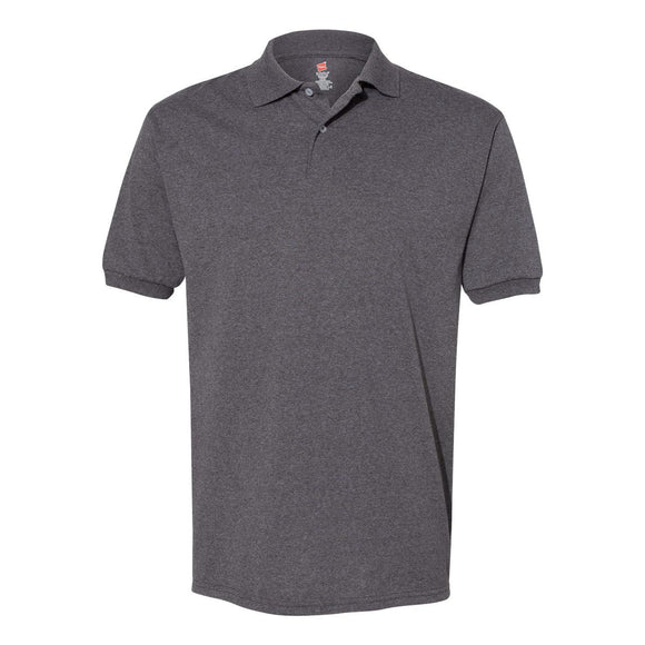 054X Hanes Ecosmart® Jersey Polo Charcoal Heather