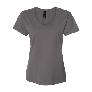 S04V Hanes Perfect-T Women’s V-Neck T-Shirt Smoke Grey