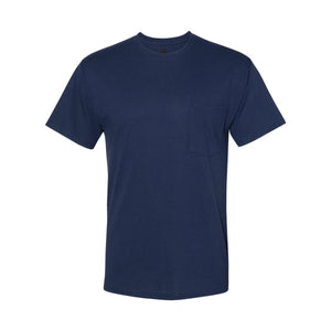 W110 Hanes Workwear Pocket T-Shirt Navy