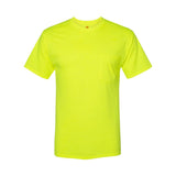 W110 Hanes Workwear Pocket T-Shirt Safety Green