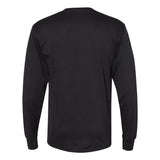 W120 Hanes Workwear Long Sleeve Pocket T-Shirt Black