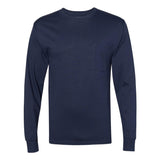 W120 Hanes Workwear Long Sleeve Pocket T-Shirt Navy