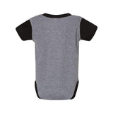 4400 Rabbit Skins Infant Baby Rib Bodysuit Granite Heather/ Black