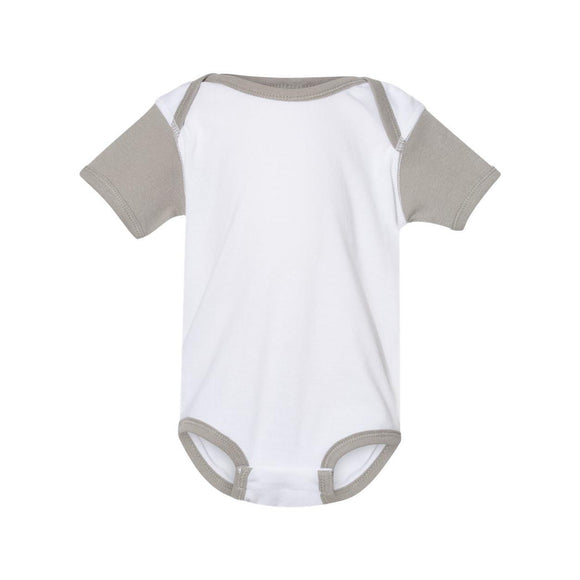 4400 Rabbit Skins Infant Baby Rib Bodysuit White/ Titanium