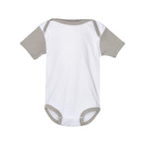 4400 Rabbit Skins Infant Baby Rib Bodysuit White/ Titanium