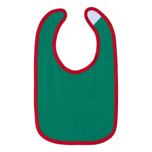 1004 Rabbit Skins Infant Contrast Trim Premium Jersey Bib Kelly/ Red