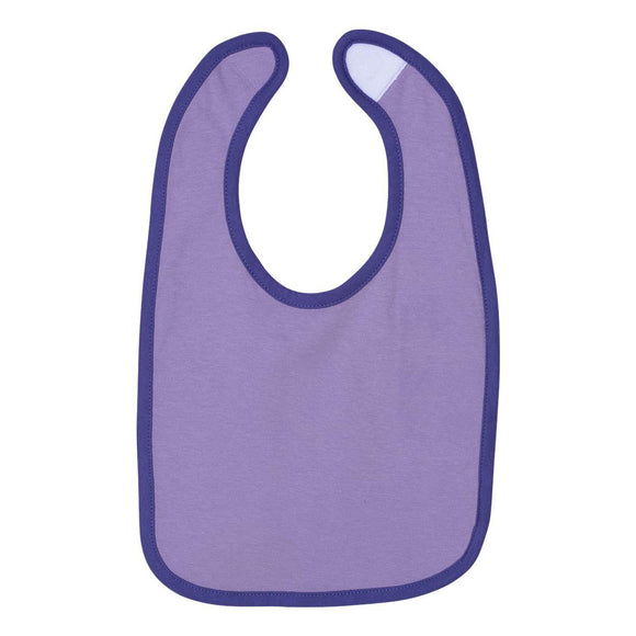 1004 Rabbit Skins Infant Contrast Trim Premium Jersey Bib Lavender/ Purple