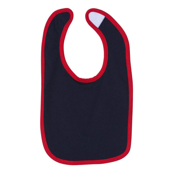 1004 Rabbit Skins Infant Contrast Trim Premium Jersey Bib Navy/ Red