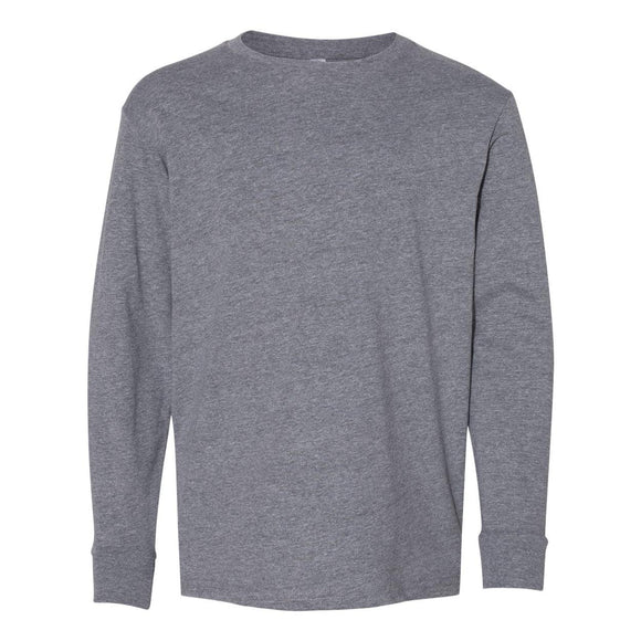 6201 LAT Youth Fine Jersey Long Sleeve Tee Granite Heather