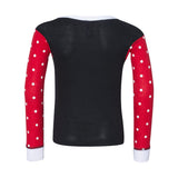 201Z Rabbit Skins Toddler Baby Rib Pajama Long Sleeve Top Black/ Red & White Dot