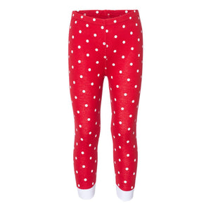 202Z Rabbit Skins Toddler Baby Rib Pajama Pants Red & White Dot