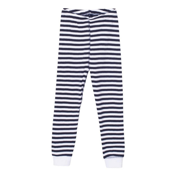 202Z Rabbit Skins Toddler Baby Rib Pajama Pants Navy & White Stripe