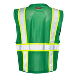 B100-111 Kishigo EV Series® Enhanced Visibility Multi-Pocket Mesh Vest Green/ Lime - B104