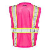 B100-111 Kishigo EV Series® Enhanced Visibility Multi-Pocket Mesh Vest Pink/ Lime - B107