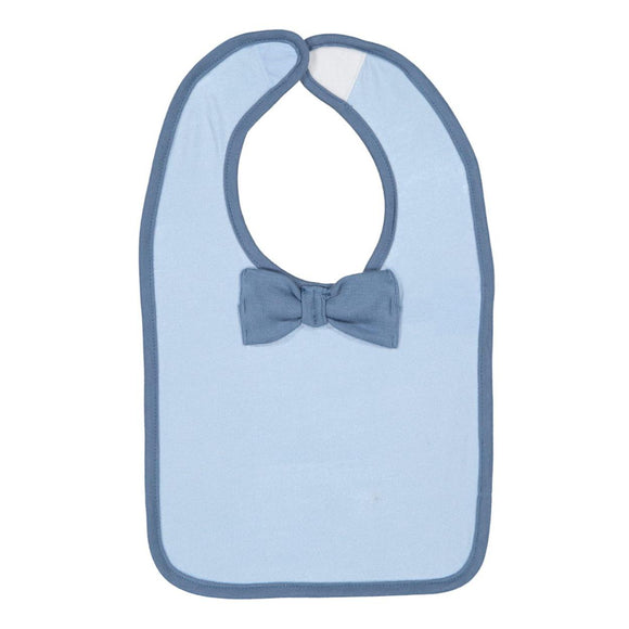 1002 Rabbit Skins Infant Baby Rib Bow Tie Bib Light Blue/ Indigo