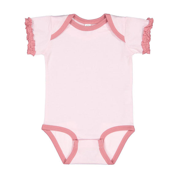 4429 Rabbit Skins Infant Ruffle Fine Jersey Bodysuit Ballerina/ Mauvelous