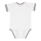 4429 Rabbit Skins Infant Ruffle Fine Jersey Bodysuit White/ Titanium