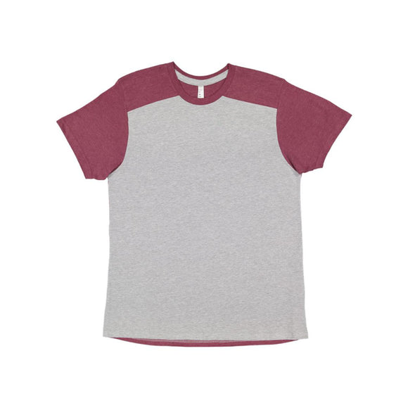 6911 LAT Forward Shoulder Fine Jersey Tee Heather/ Vintage Burgundy