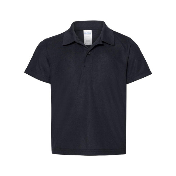 45800B Gildan Performance® Youth Double Piqué Polo Black