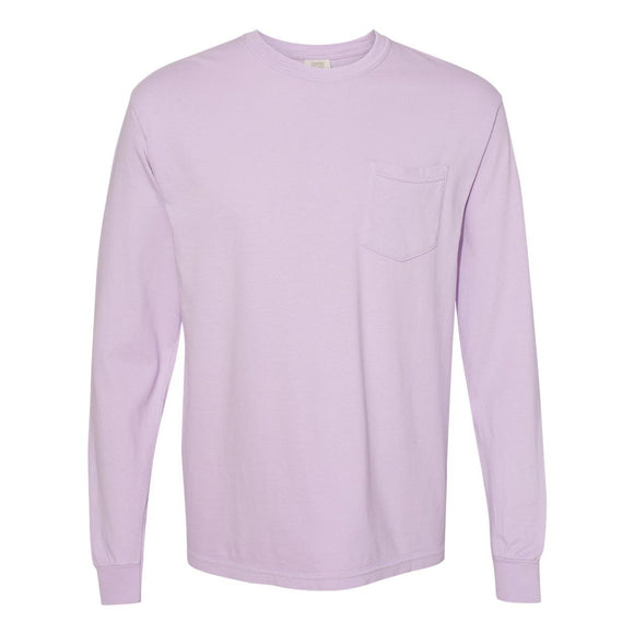 4410 Comfort Colors Garment-Dyed Heavyweight Long Sleeve Pocket T-Shirt Orchid