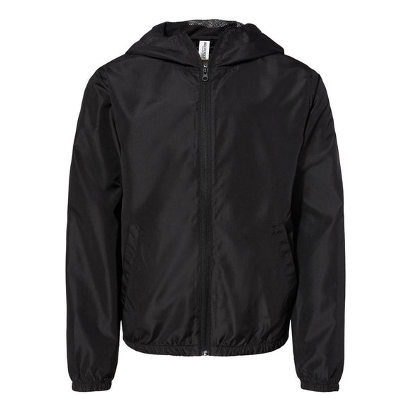 EXP24YWZ Independent Trading Co. Youth Lightweight Windbreaker Full-Zip Jacket Black