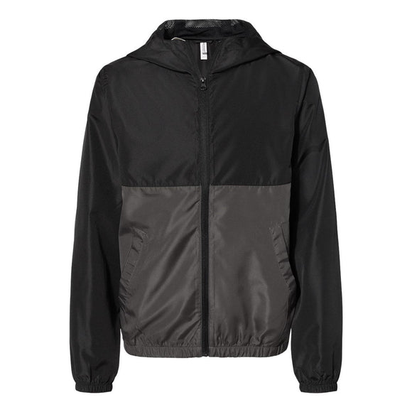 EXP24YWZ Independent Trading Co. Youth Lightweight Windbreaker Full-Zip Jacket Black/ Graphite