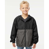 EXP24YWZ Independent Trading Co. Youth Lightweight Windbreaker Full-Zip Jacket Black/ Graphite