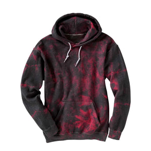 680VR Dyenomite Blended Hooded Tie-Dyed Sweatshirt Black/ Red Crystal