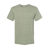 88MR JERZEES Snow Heather Jersey Crew T-Shirt Military Green