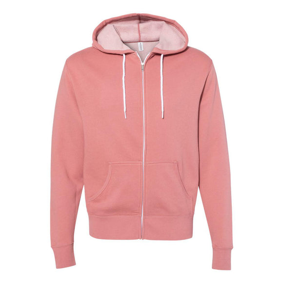 AFX90UNZ Independent Trading Co. Lightweight Full-Zip Hooded Sweatshirt Dusty Rose