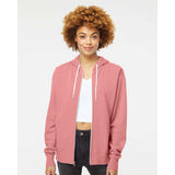 AFX90UNZ Independent Trading Co. Lightweight Full-Zip Hooded Sweatshirt Dusty Rose