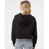 AFX64CRP Independent Trading Co. Women’s Lightweight Crop Hooded Sweatshirt Black