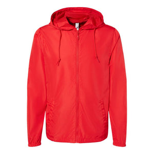 EXP54LWZ Independent Trading Co. Lightweight Windbreaker Full-Zip Jacket Red