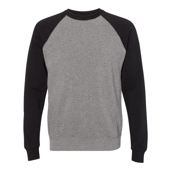 PRM30SBC Independent Trading Co. Special Blend Raglan Sweatshirt Nickel Heather/ Black