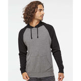 PRM33SBP Independent Trading Co. Special Blend Raglan Hooded Sweatshirt Nickel Heather/ Black