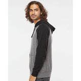 PRM33SBP Independent Trading Co. Special Blend Raglan Hooded Sweatshirt Nickel Heather/ Black