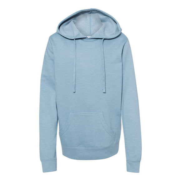 SS650 Independent Trading Co. Juniors’ Heavenly Fleece Lightweight Hooded Sweatshirt Misty Blue