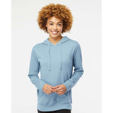 SS650 Independent Trading Co. Juniors’ Heavenly Fleece Lightweight Hooded Sweatshirt Misty Blue