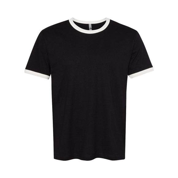 3604 Next Level Unisex Cotton Ringer T-Shirt Black/ Natural