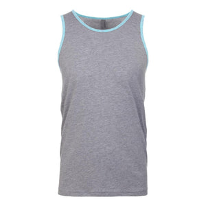 3633 Next Level Unisex Cotton Muscle Tank Heather Grey/ Cancun