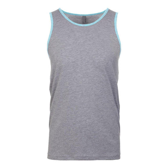 3633 Next Level Unisex Cotton Muscle Tank Heather Grey/ Cancun