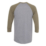 6051 Next Level Unisex Triblend Three-Quarter Raglan T-Shirt Military Green/ Premium Heather