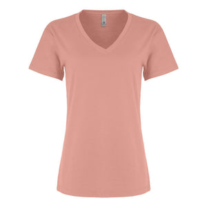 3940 Next Level Women’s Cotton V-Neck T-Shirt Desert Pink