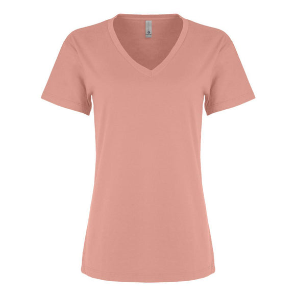 3940 Next Level Women’s Cotton V-Neck T-Shirt Desert Pink