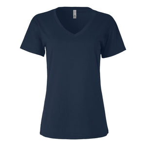 3940 Next Level Women’s Cotton V-Neck T-Shirt Midnight Navy